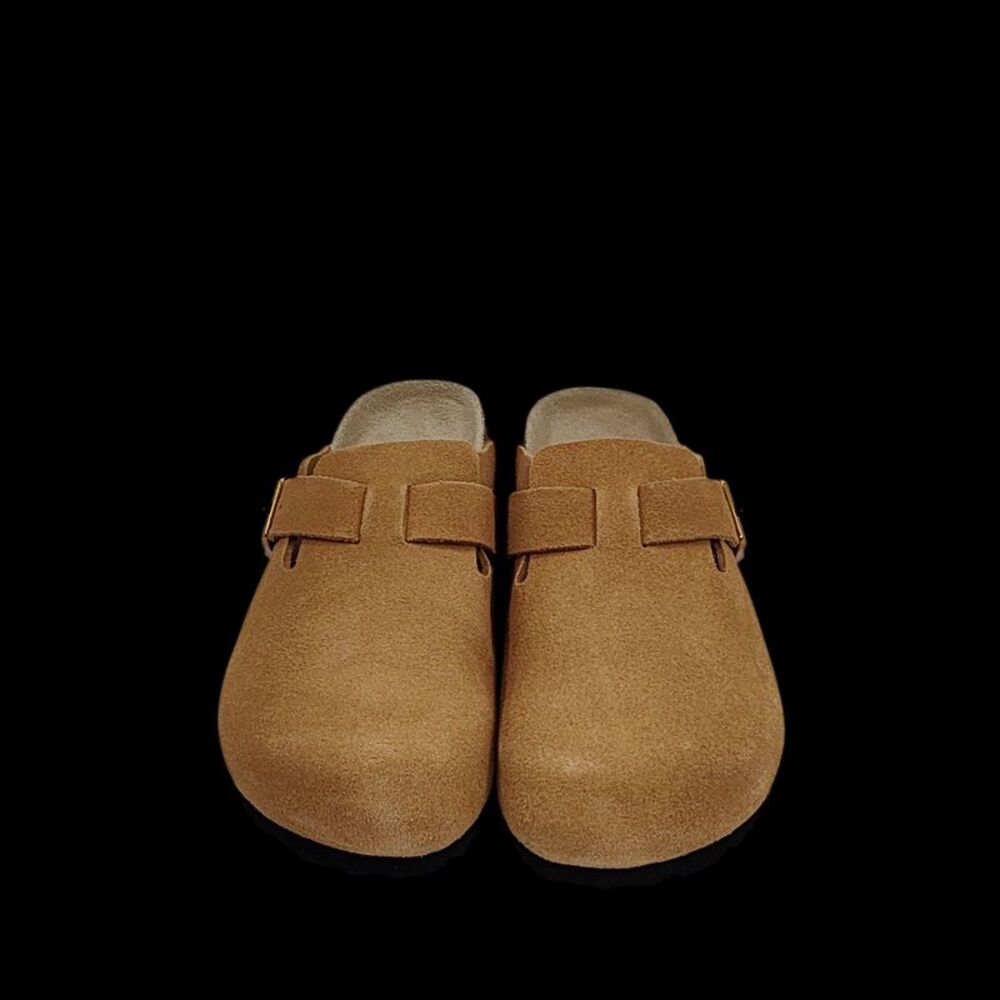 Quince Women Water Repellent Suede Clog Mule Tan 8